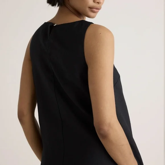 NWT Quince 100% European Linen Tank Dress-Black - Picture 4 of 8